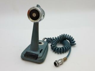 Vtg Turner Blue Desk Microphone Ssb,  2 Cb Ham Radio Transistorized 4 Pin Retro