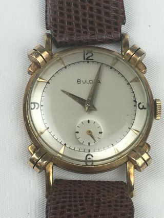 Vintage Bulova 10k Rolled Gold Plate L1 Knot Lug Watch Winding Timepiece