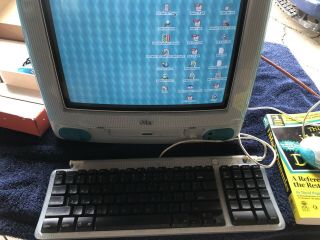 Vintage Apple iMac G3 1999 Blueberry Blue Mac OS X Complete System GREAT 2