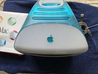 Vintage Apple iMac G3 1999 Blueberry Blue Mac OS X Complete System GREAT 6
