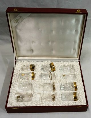 Vintage Moser Liquor Cordials Bar Glasses Set of 12 in Red Leather Case 2