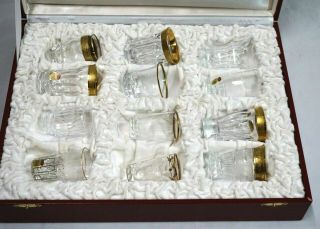 Vintage Moser Liquor Cordials Bar Glasses Set of 12 in Red Leather Case 4