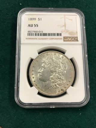 Rare 1899 P Morgan Silver Dollar Certified Ngc Au 55 Coin