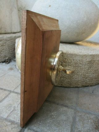 True Vintage French Brass Twist Door Bell Hand Crank Turn Key Sound 6