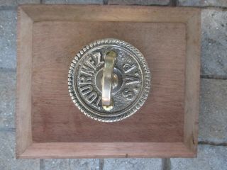 True Vintage French Brass Twist Door Bell Hand Crank Turn Key Sound 7
