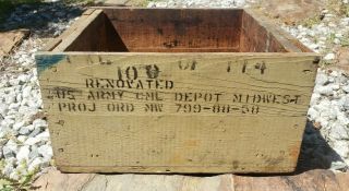 Vintage US Army Hand Grenade Wooden Case Crate Ammo Box 3