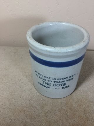 Vintage Redwing Stoneware Beater Jar Advertising “the Boys” Iowa