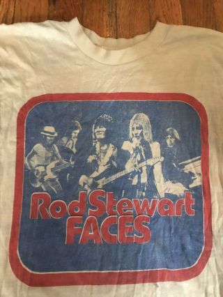 Vintage Rod Stewart & Faces Tshirt 1970s Rock N’ Roll Tee Shirt