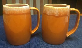 Hull Oven Proof Usa Vintage Tangerine Steins In