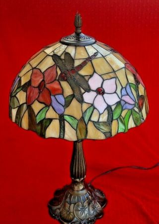 Vintage Dale Tiffany Table Lamp - Gorgeous - Bronze Dragonfly Pattern