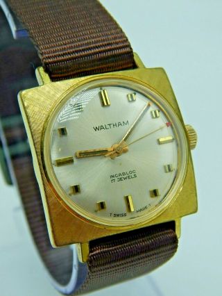Vintage Gold Plated 17 Jewel Swiss Made Waltham Wrist Watch Reference B - 363c