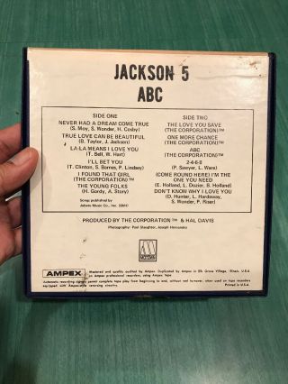 Vintage Jackson 5 ABC reel to reel Tape.  Motown.  Michael Jackson.  Rare Find 5
