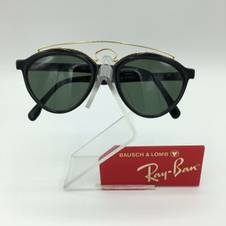 Vintage Ray Ban Bausch And Lomb Ebony Black Gatsby Style 8 W1530 Sunglasses