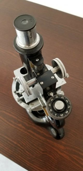 Vintage Bausch Lomb polarizing microscope with rotating stage 3