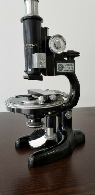 Vintage Bausch Lomb polarizing microscope with rotating stage 5