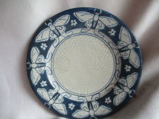 Rare,  Early & Dedham Pottery Arts & Crafts Era Moth Plate:
