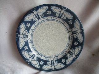RARE,  Early & Dedham Pottery Arts & Crafts era MOTH plate: 7