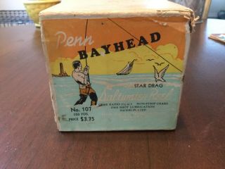 Vintage Penn Bayhead Reel In Box; Below