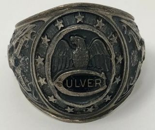 Vtg Culver Military Academy Men’s Class Ring Sterling Silver Eagle Sz 7