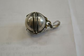 Antique Sterling Silver Folding 6 - Photo Locket Pendant Ball Globe Orb