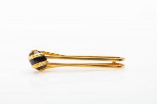 Rare Tiffany & Co Schlumberger Black Enamel 18k Yellow Gold Lapel Clip Brooch
