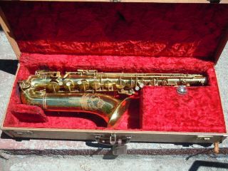 1953 Vintage Buescher Elkhart Tenor Saxophone W/case Model 30 A Sn 65018