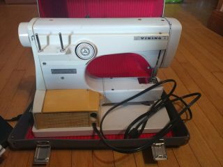 Vintage Husqvarna Viking 6020 Sewing Machine with Foot Controller,  Case & Keys 3
