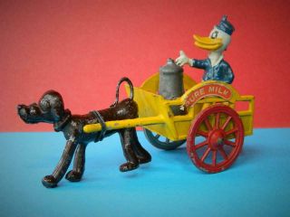 Salco Charbens Vintage 1949 Rare Lead Walt Disney Donald Ducks Dairy With Pluto