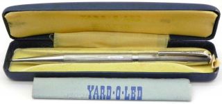 Vintage Solid Silver Yard O Led Propelling Pencil,  Birm 1974,  Boxed.