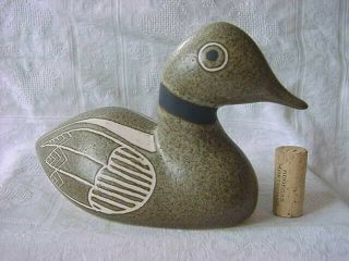 Strawberry Hill Brown Duck Pottery Vintage Mid Century Modern Canada Bird Great