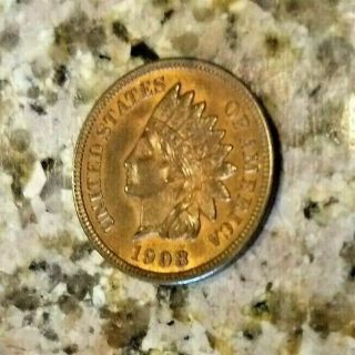 Rare 1908 S Key Date U.  S Indian Head Penny Clear Sharp Details & Color Tone N/r