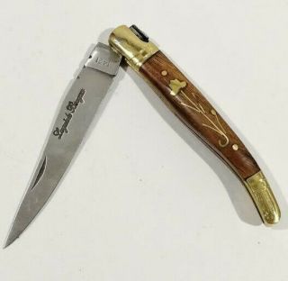 Vintage Laguiole Pocket Knife Steel Wood Authentic Men 1990 12froge Floding Rare
