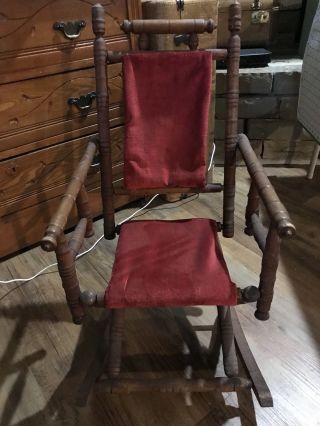 Antique/vintage Victorian Child Rocking Chair Carpet Rocker Hunzinger/east Lake