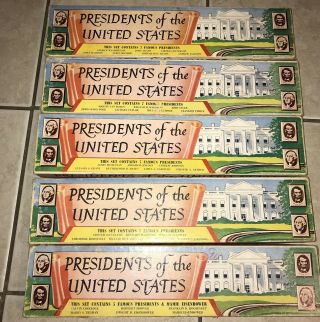 Vintage 1953 Louis Marx Boxed American Presidents Completed 36 Figures & Book
