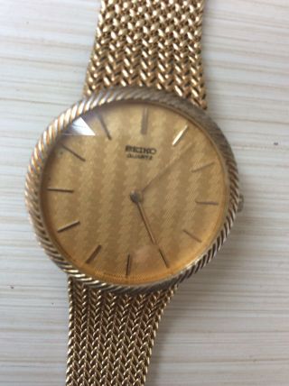 Vintage Rare Mens Seiko 8620 - 0030 Gold Tone Quartz Dress Wrist Watch