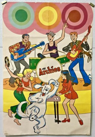 Vintage 1970 Archie Comics The Archies 24x36 Band Concert Poster Rare
