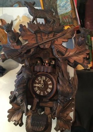 German Cuckoo Clock Black Forest Vintage