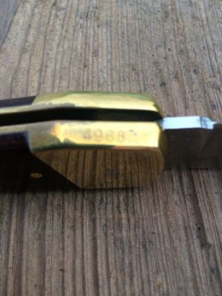 VINTAGE SCHRADE,  USA LB7 LOCK BACK KNIFE.  4 PIN.  NUMBER ETCHED 6