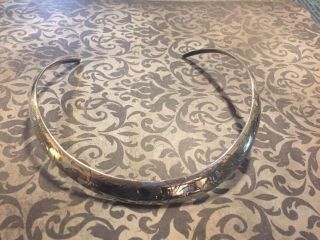 Vintage Sterling Silver Taxco Hand Stamped Etched Collar Choker Necklace 5