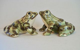 Vintage Brush Mccoy Pottery Frogs 5 "