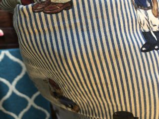 RALPH LAUREN Vintage Comforter Polo Bear Stripe Blanket Blue Size Full/Queen 3