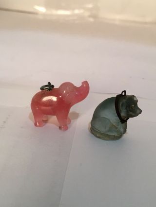 Vintage Cracker Jack Prize Czech Glass Pig? And Elephant