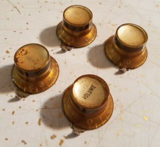 1963 Gibson Vintage Gold Reflector Knobs 2 - Volume 2 - Tone Aged/relic