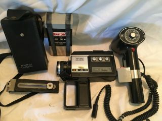 Super8 8mm Vtg Minolta Xl - 400 Movie Camera & Light & Battery -