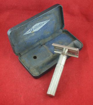 Vintage Tech Gillette Safety Razor,  Case Set Made In England
