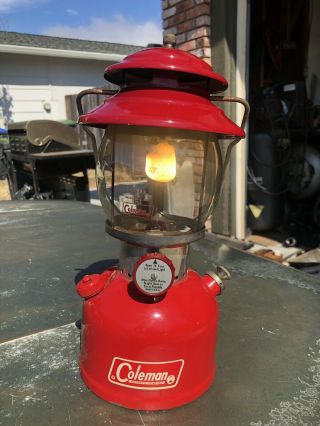 Vintage Red Coleman Lantern 200A Dated March 1969 with Box 2