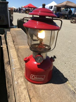 Vintage Red Coleman Lantern 200A Dated March 1969 with Box 6