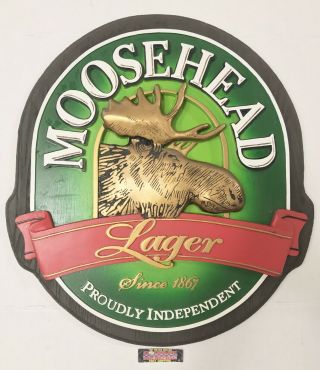 Vintage Moosehead Canadian Lager 3d Logo Beer Sign 24x22” - Rare