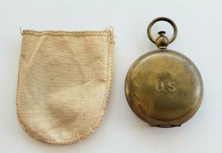 Vintage World War 2 U.  S.  Military Brass Pocket Compass.