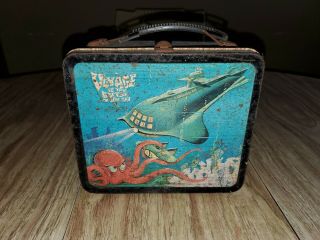 Vintage Voyage To The Bottom Of The Sea Metal Lunchbox Aladdin 1967 No Thermos